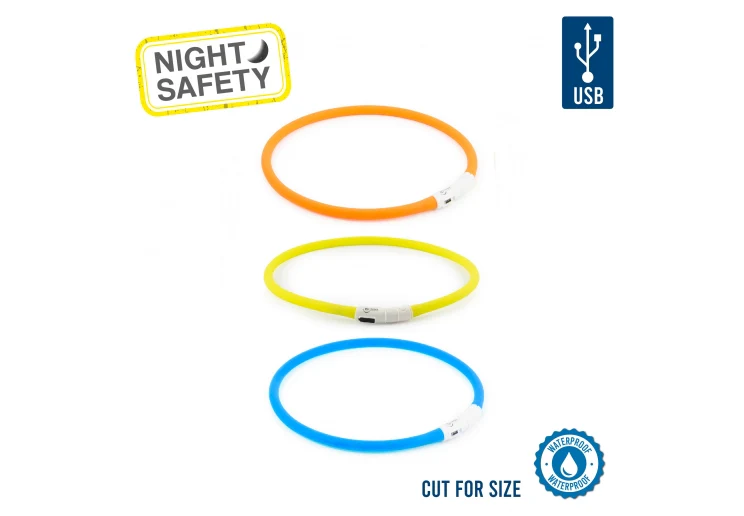 Ancol Light Up USB Rechargeable Flashing Dog Collar - One Size - 8"-27" (20cm-70cm) - Image 3
