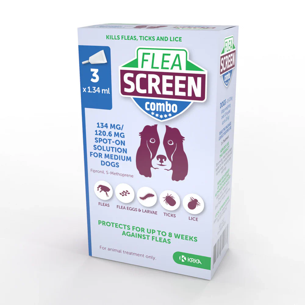Flea Screen Combo Spot on for dogs - Medium Dog (10-20kg) 3 pipettes - Image 2