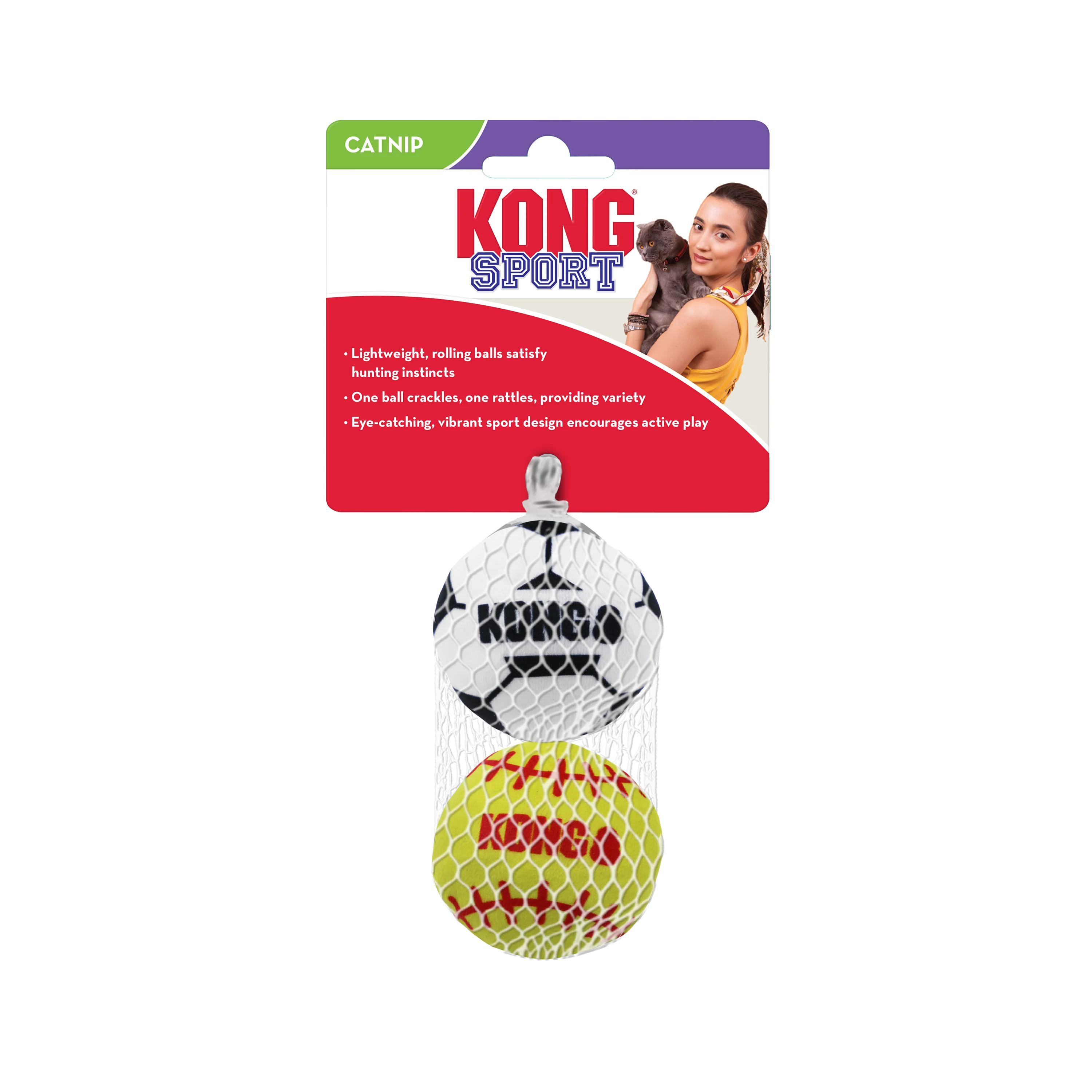 KONG Cat Sport Balls 2-pk Assorted - Image 3