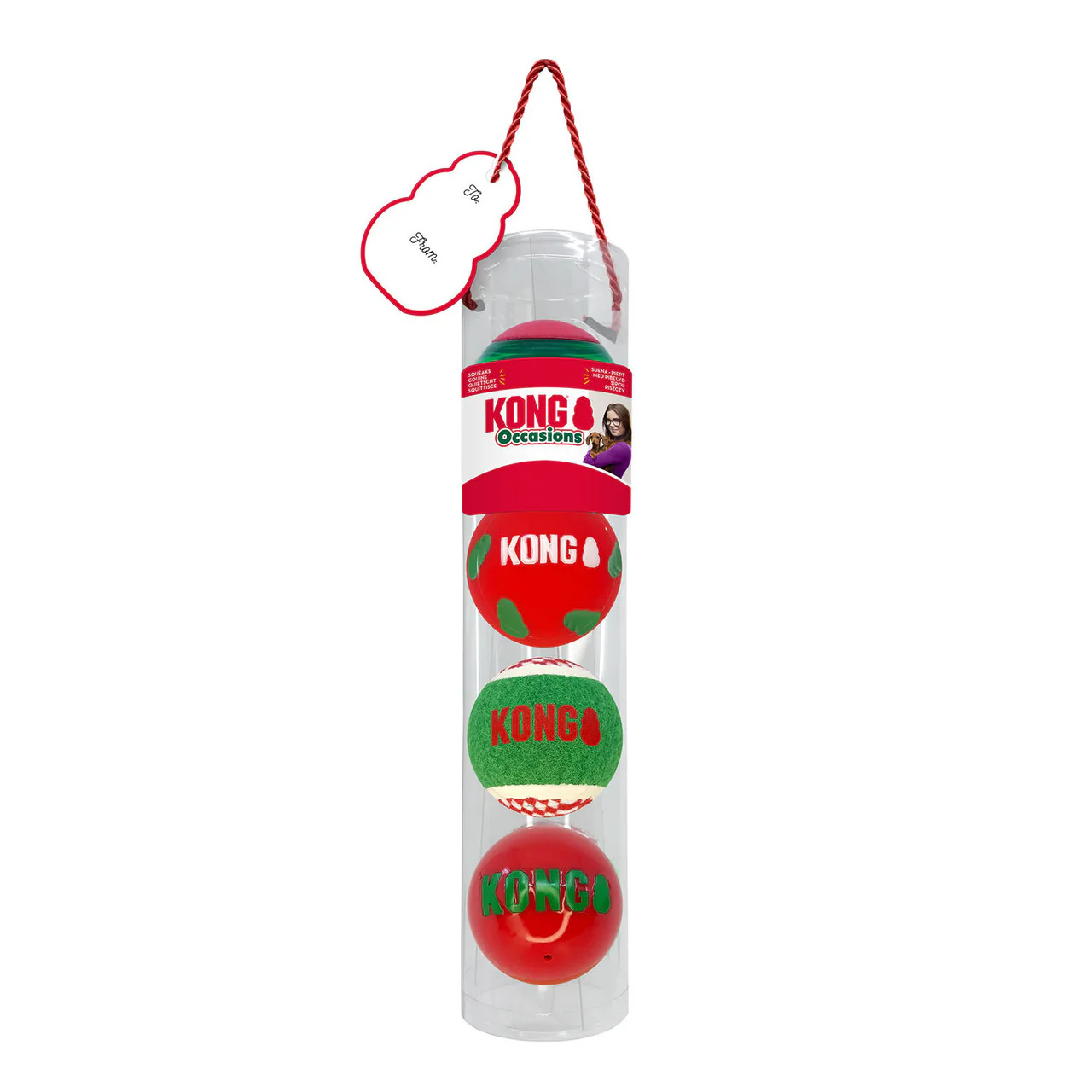 KONG Holiday Occasions Balls 4pk Medium