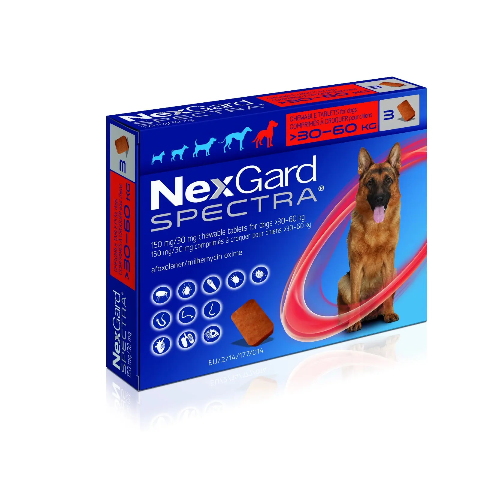 NexGard Spectra Chewable Tablets for Extra Large Dogs 30-60KG x 3